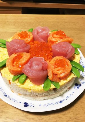 ちらし寿司の素で寿司ケーキ-レシピのメイン写真