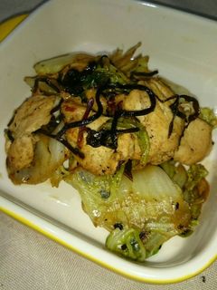 白菜とむね肉の塩昆布炒め-レシピのメイン写真