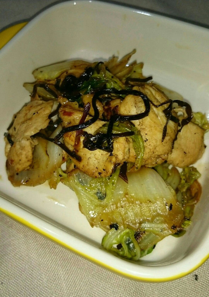 白菜とむね肉の塩昆布炒め-レシピのメイン写真