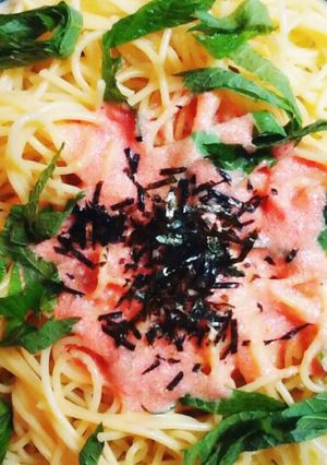 大葉と明太子ソースパスタ-レシピのメイン写真
