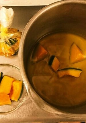 かぼちゃ３段活用 離乳食、煮物、味噌汁-レシピのメイン写真