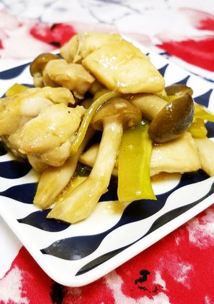 鶏肉とブナピーのヘルシー♡ポン酢炒め♪-レシピのメイン写真