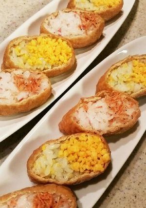 100均で簡単春色いなり-レシピのメイン写真
