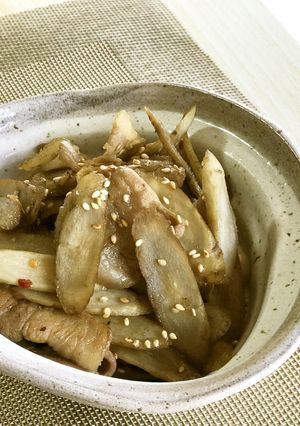 新ごぼうで豚肉入り笹切りきんぴら-レシピのメイン写真