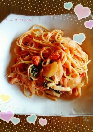 ほうれん草とチキンのトマトクリームパスタ-レシピのメイン写真
