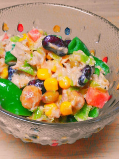 スナップエンドウでお豆ツナマヨサラダ-レシピのメイン写真