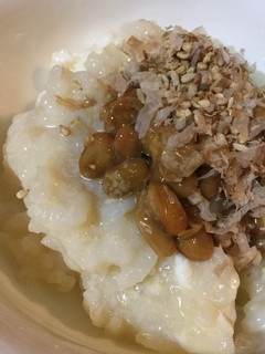 納豆玉子粥(インフルエンザ残り食)-レシピのメイン写真