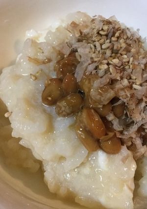 納豆玉子粥（インフルエンザ残り食）-レシピのメイン写真