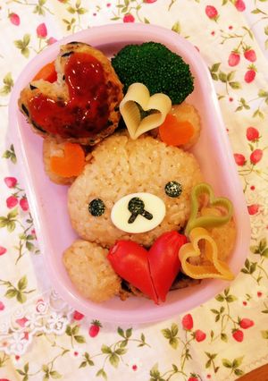 キャラ弁♡ハートいっぱいリラックマ-レシピのメイン写真