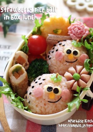 キャラ弁＊簡単♪ツインズいちごちゃん弁当-レシピのメイン写真