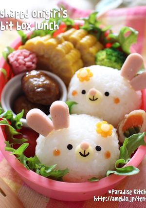 キャラ弁＊簡単♪俵形おにぎりうさぎちゃん-レシピのメイン写真