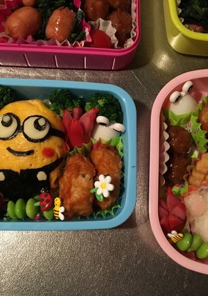ミニオン&くまさんキャラ弁-レシピのメイン写真