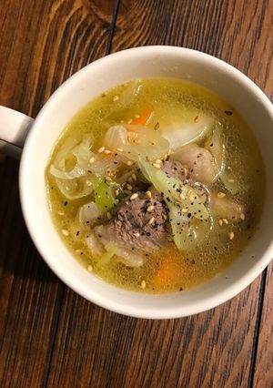 焼肉屋さん気分♡牛バラと野菜の旨味スープ-レシピのメイン写真