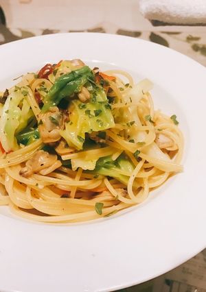 あさりとキャベツのペペロンチーノ-レシピのメイン写真