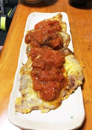 ポークピカタトマトソースかけ-レシピのメイン写真