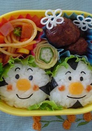 キャラ弁☆おむすびまん＆こむすびまん-レシピのメイン写真