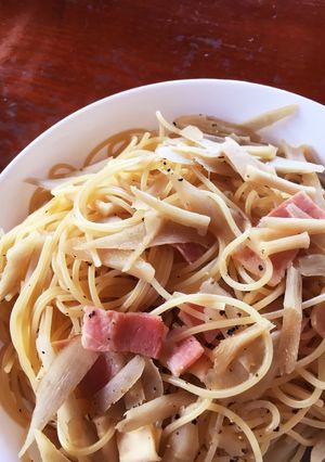 ゴボウとカンピョウのパスタ-レシピのメイン写真