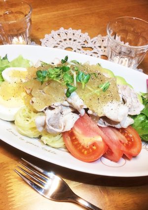 柑橘爽やか♡ジュレしゃぶサラダラーメン-レシピのメイン写真