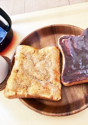 ノンオイル皮でトーストメロンパン-レシピのメイン写真