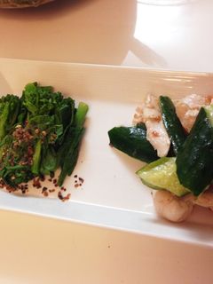 菜の花のおひたし と ささみの梅肉和え-レシピのメイン写真