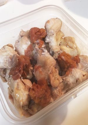 材料3つ 圧力鍋で手羽元の梅煮-レシピのメイン写真