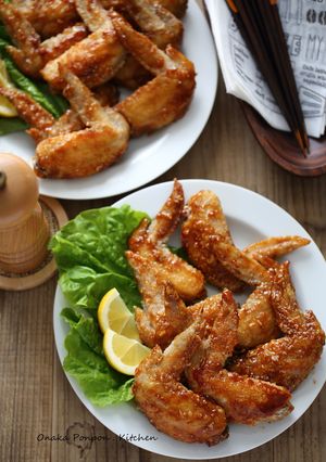 照り照り★甘辛★甘酢ダレの手羽先揚げ-レシピのメイン写真