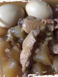 手羽と大根の煮物(もち麦入り)-レシピのメイン写真
