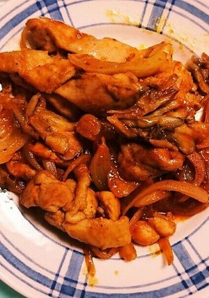 鶏肉と舞茸と玉ねぎのケチャップ炒め煮♪-レシピのメイン写真