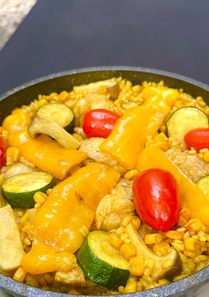 キャンプごはん＊チキンカレーパエリア-レシピのメイン写真
