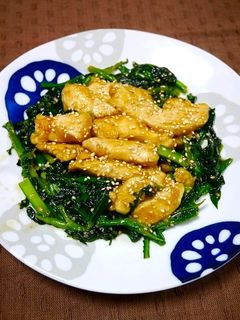 超速!プルプルむね肉と山盛り青菜炒め-レシピのメイン写真