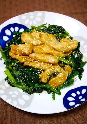 超速！プルプルむね肉と山盛り青菜炒め-レシピのメイン写真