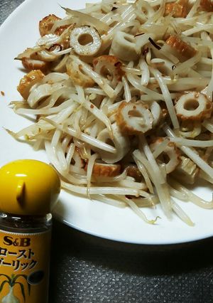 調理時間約2分！もやしのペペロンちくわ-レシピのメイン写真