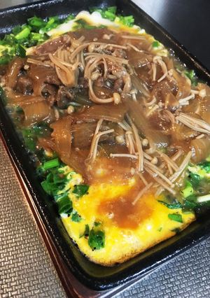 ねぎ焼玉子のすき焼きのせ(^.^)-レシピのメイン写真
