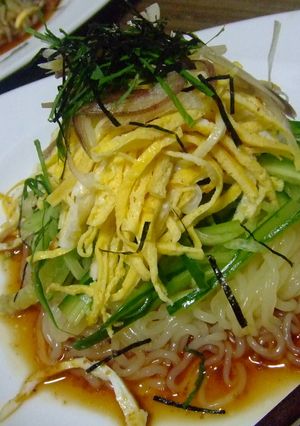 こんにゃく麺で　冷やし中華ダイエット♪-レシピのメイン写真