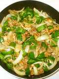 豚肉とピーマンの野菜炒め♪梅干し風味