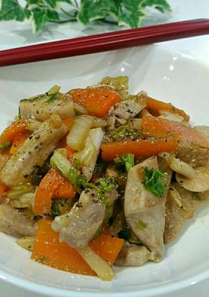 ご飯進む♪家にあるもの白菜消費に中華炒め-レシピのメイン写真