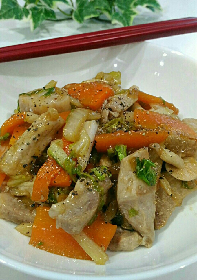 ご飯進む♪家にあるもの白菜消費に中華炒め-レシピのメイン写真