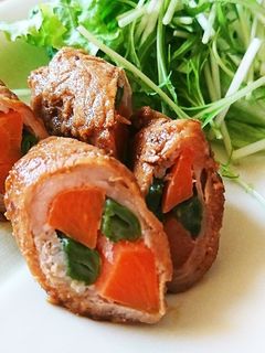 *人参&いんげんの肉巻き*-レシピのメイン写真