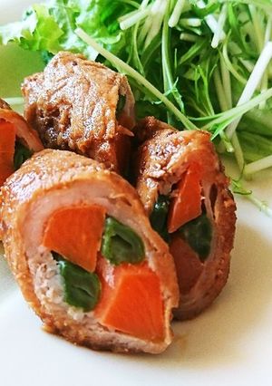 *人参&いんげんの肉巻き*-レシピのメイン写真