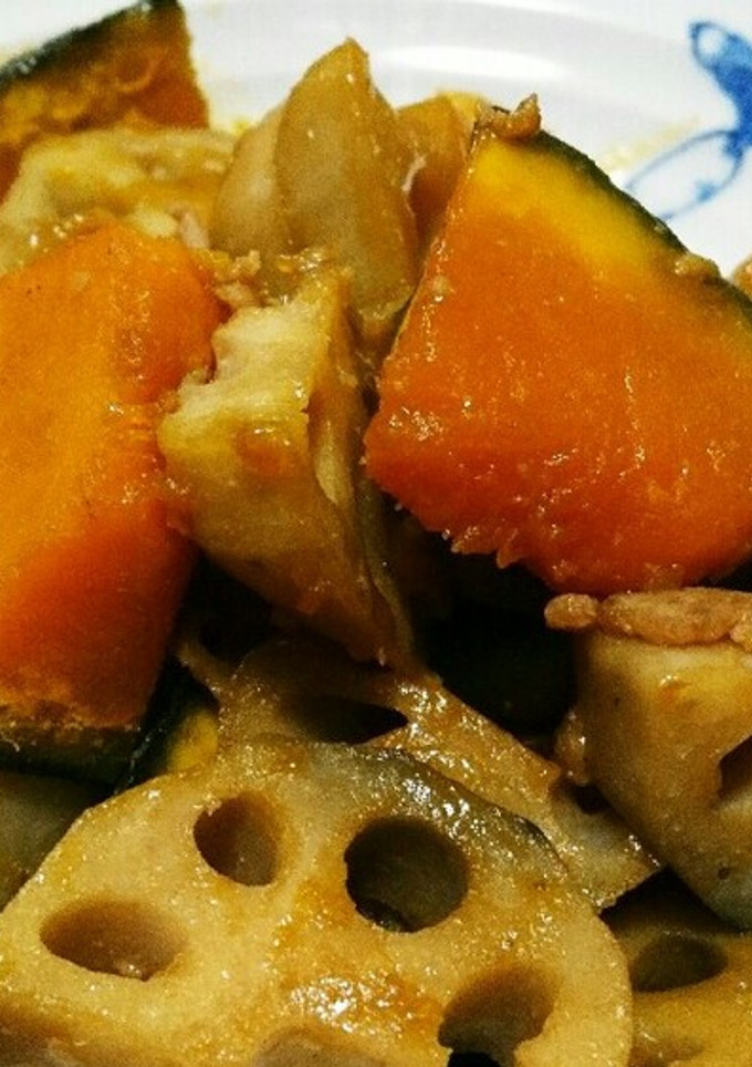 かぼちゃと蓮根のそぼろ煮-レシピのメイン写真