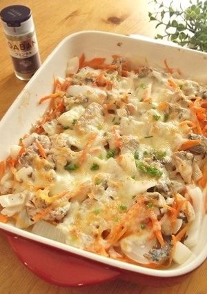 新玉ねぎと鯖缶のスパイスチーズ焼き-レシピのメイン写真