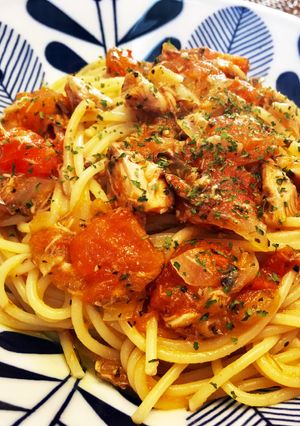 さばの水煮缶とトマトで健康☆簡単☆パスタ-レシピのメイン写真
