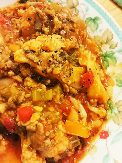 カリフラワーと香味野菜のトマト中華煮-レシピのメイン写真
