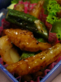 お弁当に ★ ちくわとオクラの照焼き-レシピのメイン写真