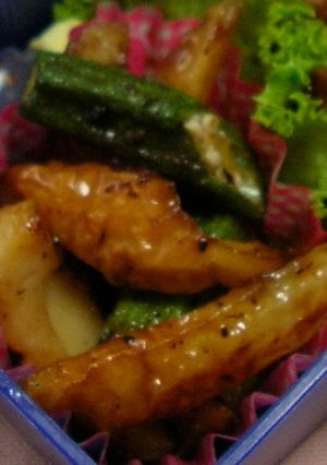 お弁当に ★ ちくわとオクラの照焼き-レシピのメイン写真