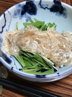 シャキシャキ水菜となめ茸のマヨネーズ和え-レシピのメイン写真