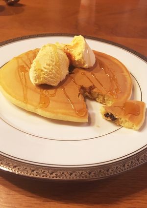 子供でも簡単チョコレーズンホットケーキ-レシピのメイン写真