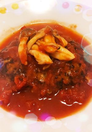 ふんわりやわらか♡トマト煮込みハンバーグ-レシピのメイン写真