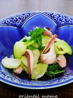 簡単!茹で青梗菜とイカゲソのポン酢和え-レシピのメイン写真