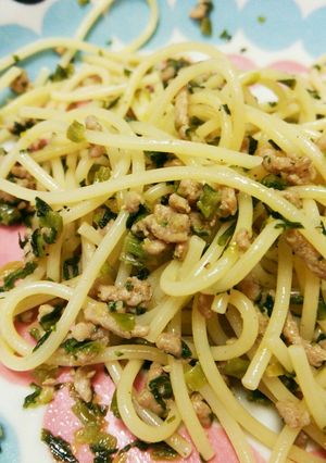 豚肉とカブの葉のパスタ-レシピのメイン写真